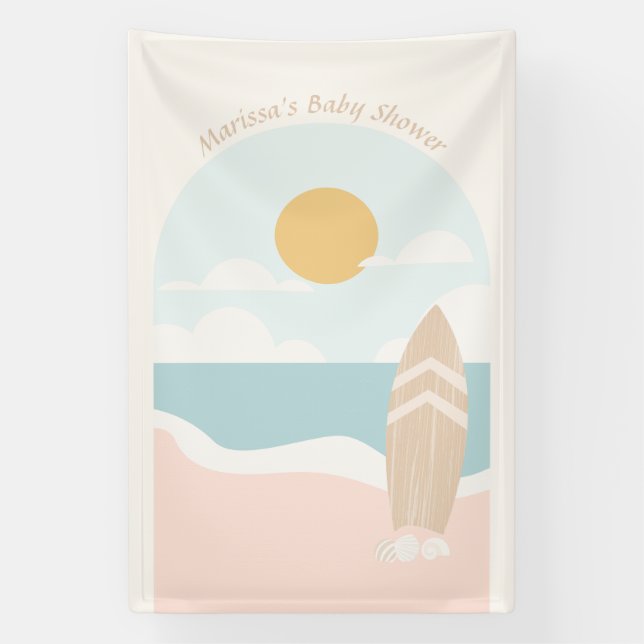 Lona Surfboard Beach Baby Shower (Vertical)