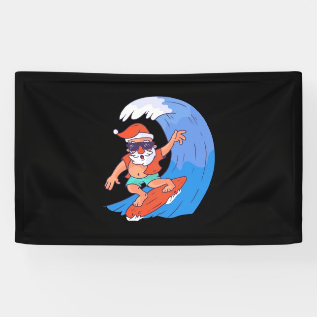 Lona Surfing Santa (Horizontal)