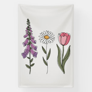 Lona Sutil Anti-Trump - Digital Foxglove Daisy Tulip II