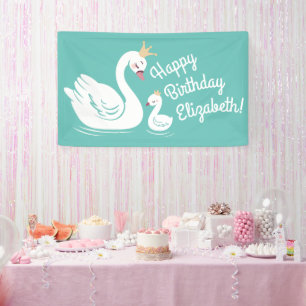 Lona Swan 1er cumpleaños Fiesta Baby Shower