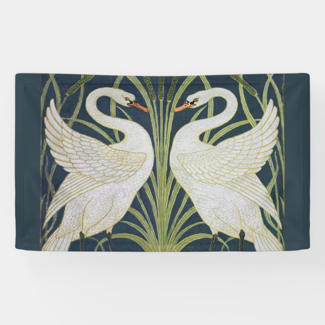 Lona Swan Art Nouveau Dos Cisnes (Horizontal)