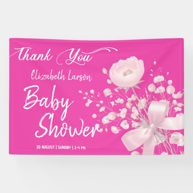 Lona Sweet Berry Color Wild Flower Baby Shower (Horizontal)