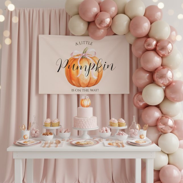 Lona Sweet Little Pumpkin Girl Baby Shower (Subido por el creador)