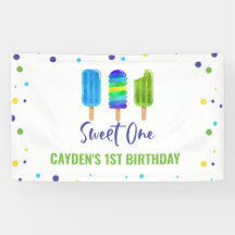 Sweet One First Birthday Ice Pop Blue Green