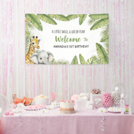 Lona Sweet Watercolor Safari Welcome Birthday Banner