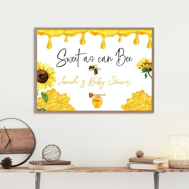 Lona Sweet Yellow Honey Comb Sunflower Bee Baby Shower (Subido por el creador)