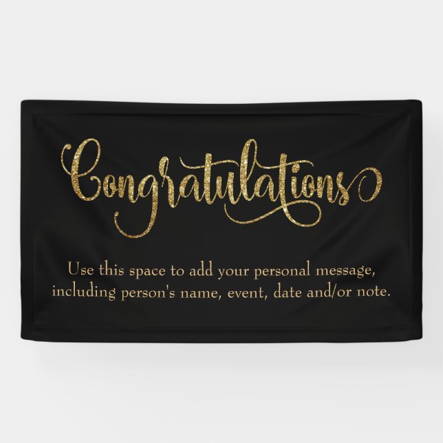 Lona Swirling Gold Purpurina Felicitaciones Black (Horizontal)