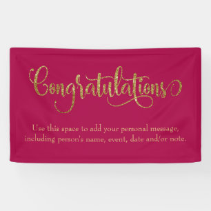 Lona Swirling Gold Purpurina Felicitaciones Raspberry