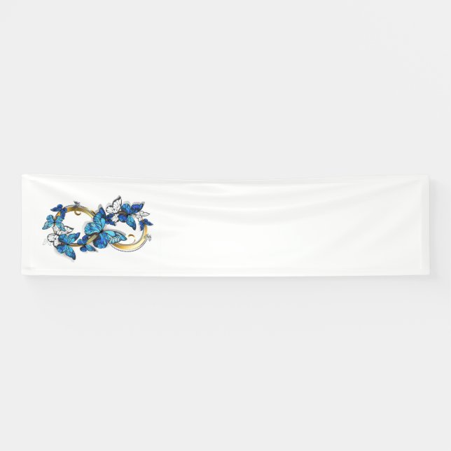 Lona Symbol Infinity of Blue Morpho Butterflies (Horizontal)