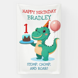 Lona T Rex Dinosaur Add Age Happy Birday Fiesta