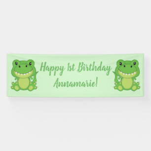 Lona T-Rex Dinosaur Birday Party Green