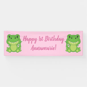 Lona T-Rex Dinosaur Birday Party Pink