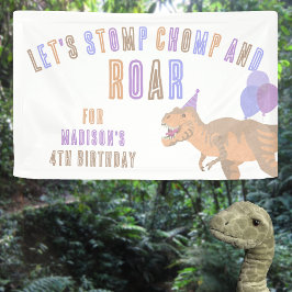 Lona T-Rex Tan Stomp Chomp Roar Dinosaurio Cumpleaños