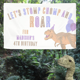Lona T-Rex Tan Stomp Chomp Roar Dinosaurio Cumpleaños