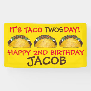 Lona Taco TWOSday Martes 2 cumpleaños Fiesta Fiesta