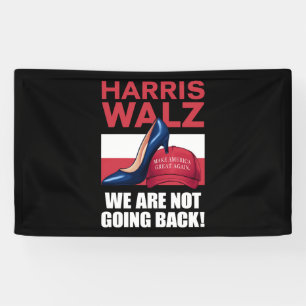 Lona Tacones de Kamala Harris pisando sombrero rojo MAG
