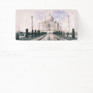 Lona Taj Mahal India Banner – Arte Indio Elegante