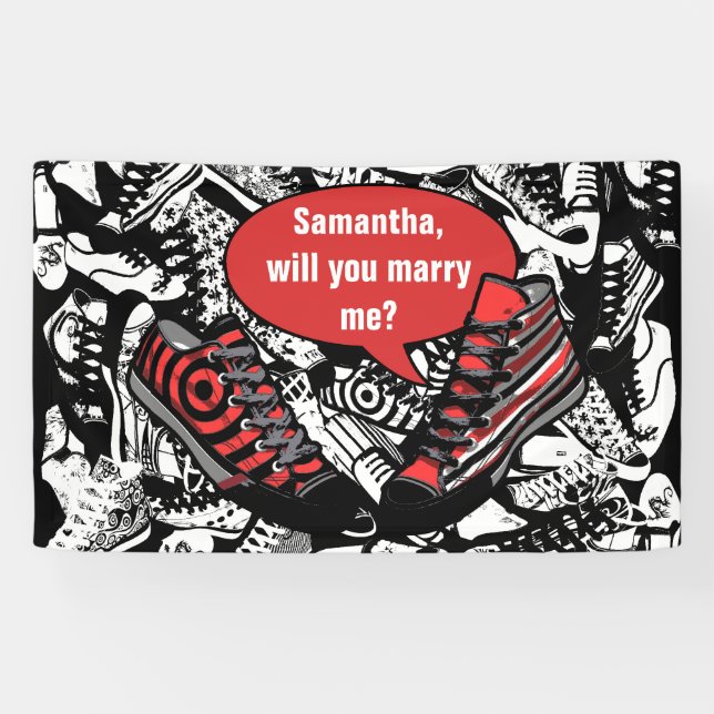 Lona Tallando zapatos 1 + tu propio fondo y texto (Horizontal)