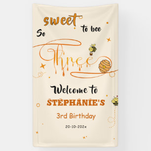 Lona Tan Dulce Ser Tres Cumpleaños Cute Honey Bee 3