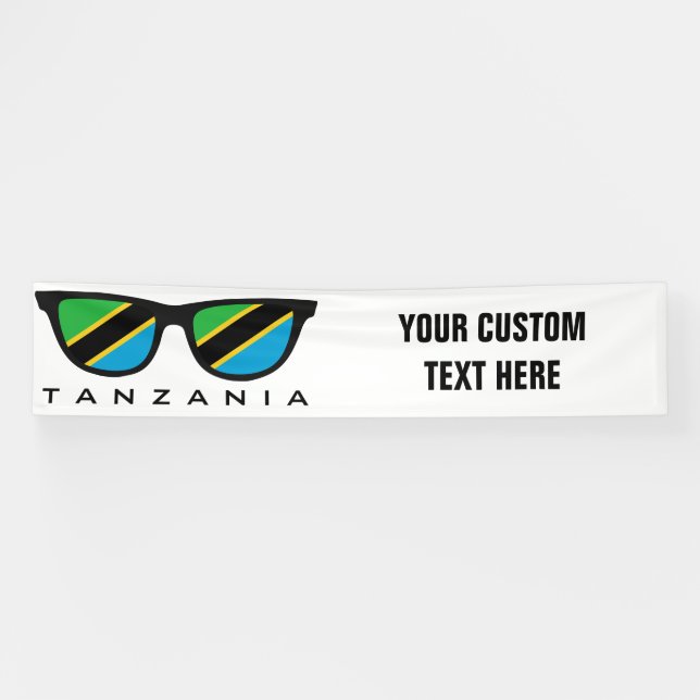 Lona Tanzania Shades personalizado texto y bandera de c (Horizontal)