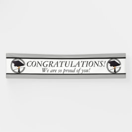 Lona Tapa de graduación con círculo blanco y negro