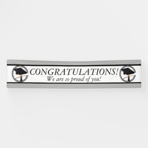 Lona Tapa de graduación con círculo blanco y negro