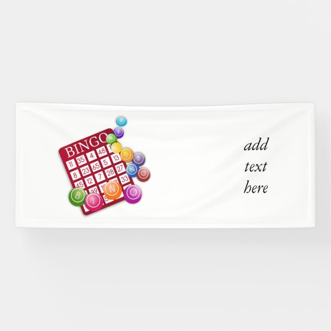 Lona Tarjeta BINGO con bolas BINGO (Horizontal)