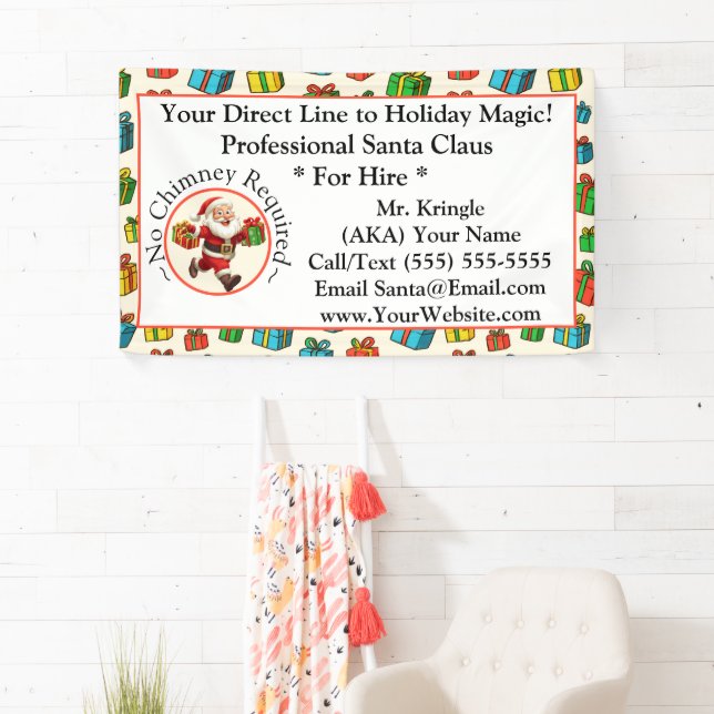 Lona Tarjeta de presentación de Papá Noel Banner Magia  (In situ)