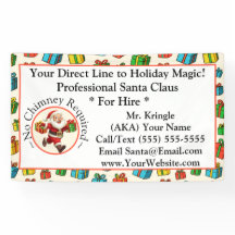 Tarjeta de visita Santa Claus Banner Holiday Magic