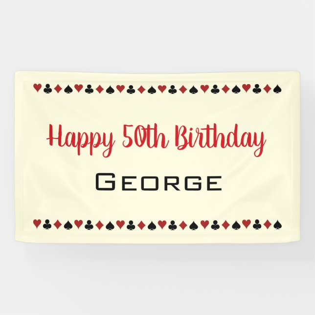 Lona Tarjeta roja de juego negra-blanquecina se adapta  (Horizontal)