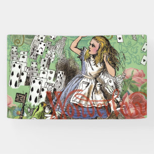 Lona tarjetas de aventura de alice en el país de las ma