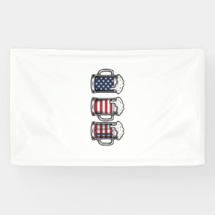 Lona Tazas de cerveza patrióticas diseño de camiseta ve
