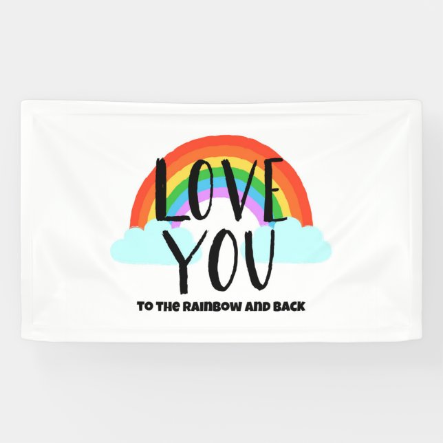 Lona Te amo al arcoiris y a la espalda (Horizontal)