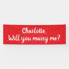 Lona ¿Te casarás con mí, personalizado de corazones roj