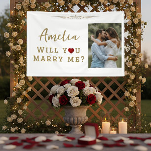 Lona ¿Te casarás conmigo Foto de Propuesta Romántica
