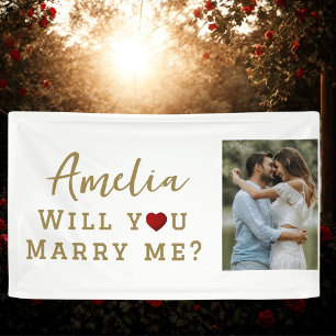 Lona ¿Te casarás conmigo Foto de Propuesta Romántica