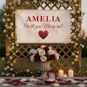 Lona ¿Te casarás conmigo Propuesta Romántica Corazón Ro
