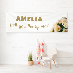 Lona ¿Te casarás conmigo Propuesta Romántica Rosa Amari