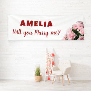 Lona ¿Te casarás conmigo Propuesta Romántica Rosa Pink
