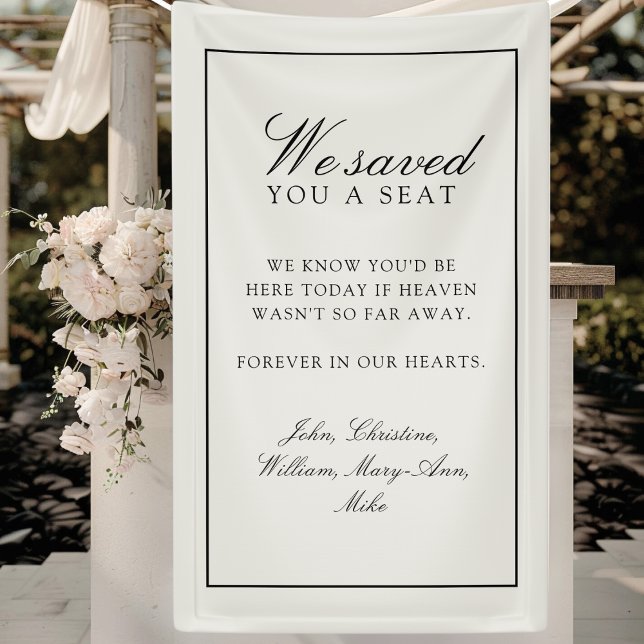 Lona "Te Guardamos Un Asiento" Boda Marfil ("We Saved You A Seat" White Wedding Banner)