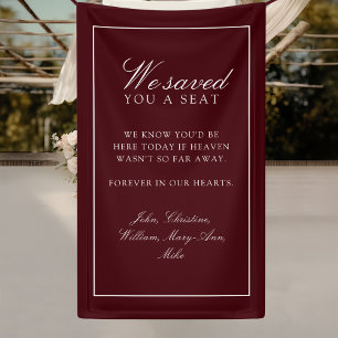 Lona "Te Reservamos Un Asiento" Boda Burgundy