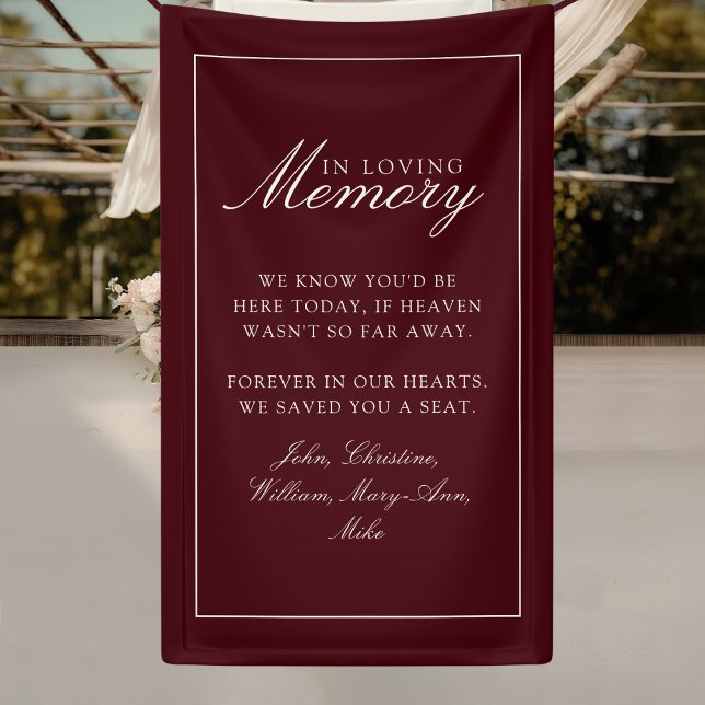 Lona "Te Reservamos Un Asiento" Boda Burgundy ("We Saved You A Seat" Burgundy Wedding Banner)