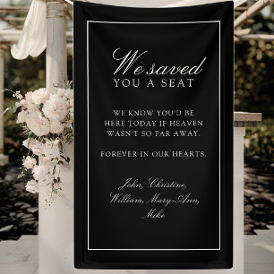 Lona "Te Reservamos Un Asiento" Boda Negra