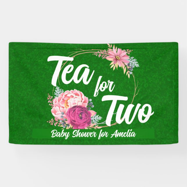 Lona Tea para dos banners de Baby Shower (Horizontal)
