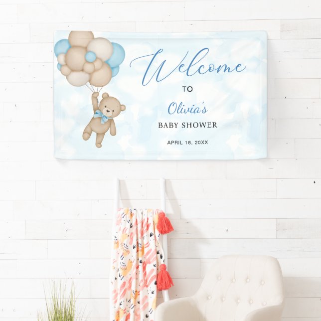 Lona Teddy Bear Baby Shower Welcome (In situ)