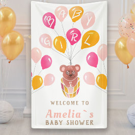 Lona Teddy Bear Balloon Baby Girl Baby Shower
