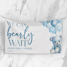Teddy Bear Blue Podemos Esperar Baby Shower