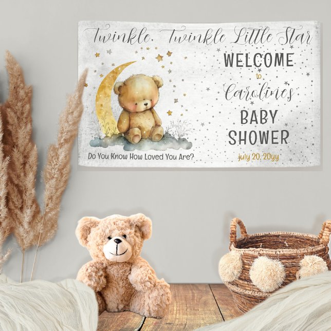 Lona Teddy Bear Twinkle Twinkle Little Star Baby Shower (Create an enchanting baby shower with our Teddy Bear Twinkle Twinkle Little Star collection.  )