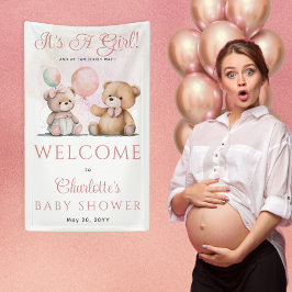 Lona Teddy Oce es un Chica espera temprano Baby Shower