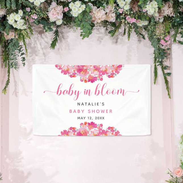 Lona Telón de bienvenida para baby shower Baby in Bloom (Subido por el creador)